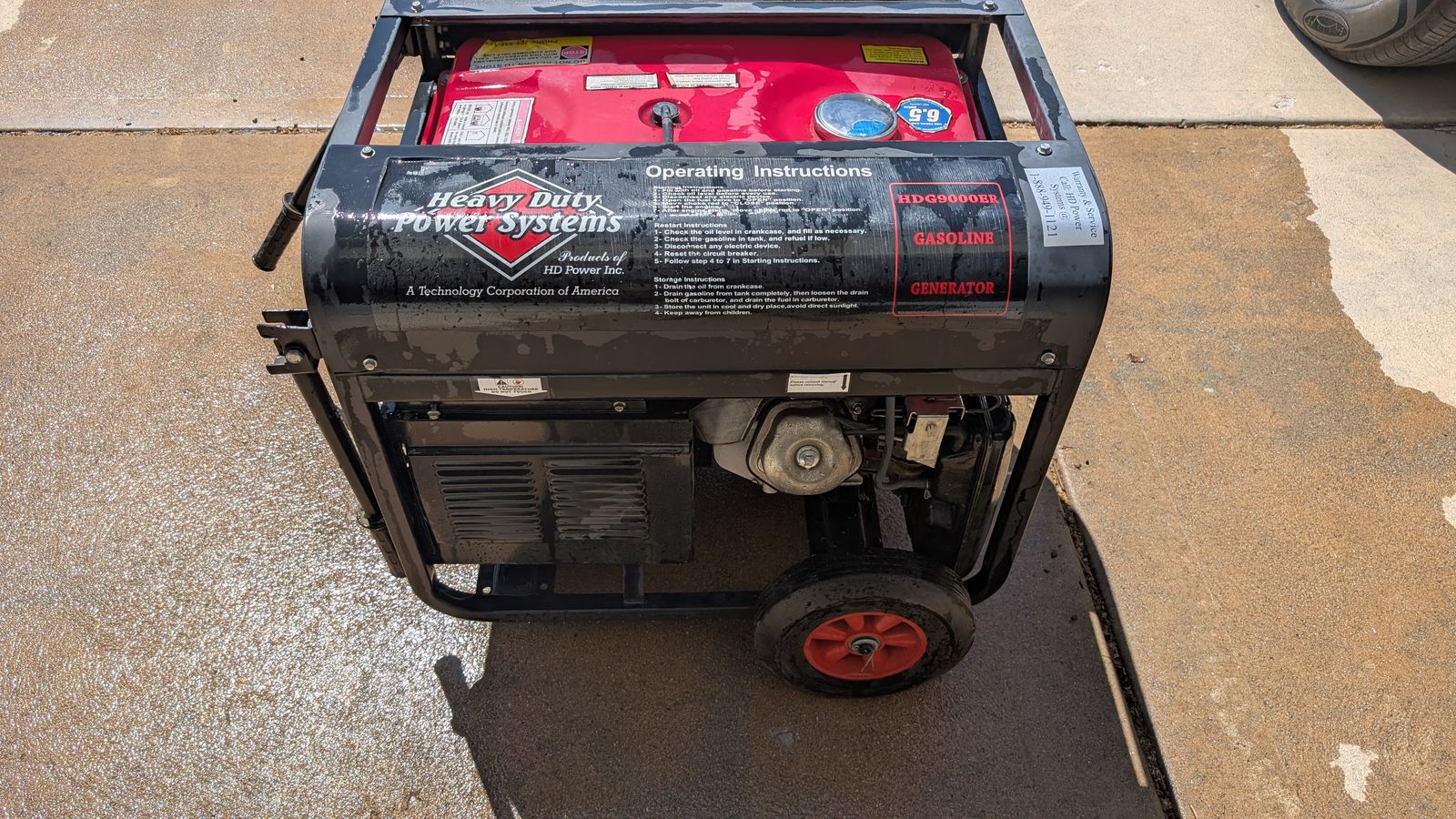 Heavy Duty Power Systems HDG9000ER 15HP Generator