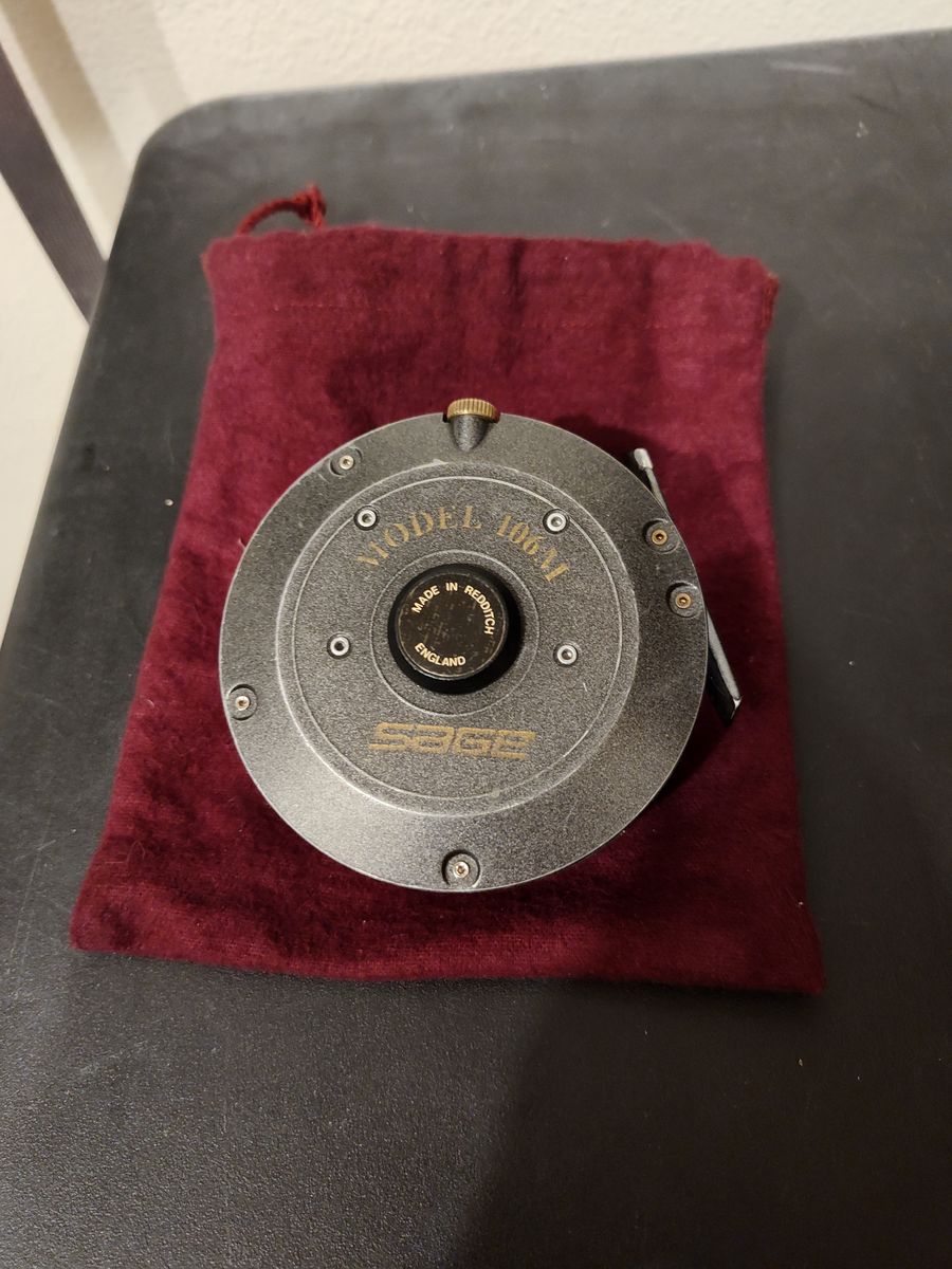 Sage Model 106M fly fishing reel. Made in England