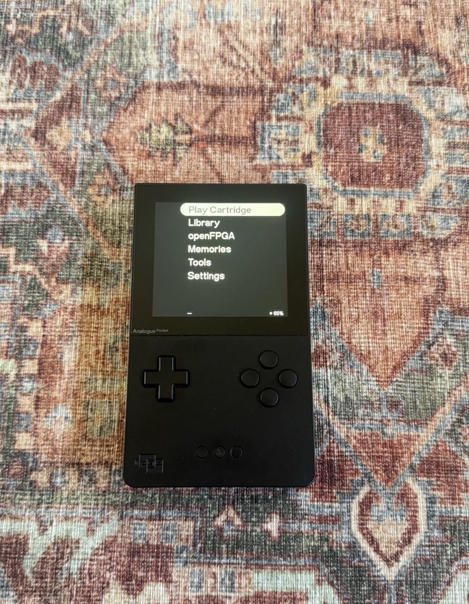 Analogue Pocket Handheld Video Game System - Black with Memory Card and pokemon silver