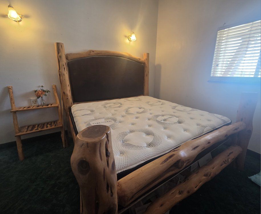 custom built rustic log king size bed bedroom set