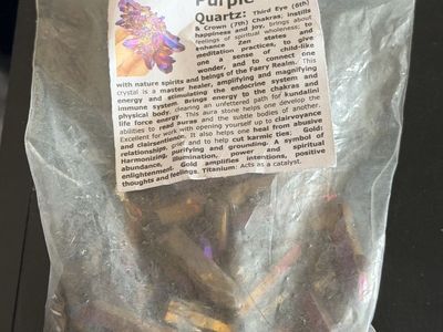 Purple Aura Quartz Crystal Healing Stones for Third Eye & Crown Chakras, Spiritual Wholeness & Joy