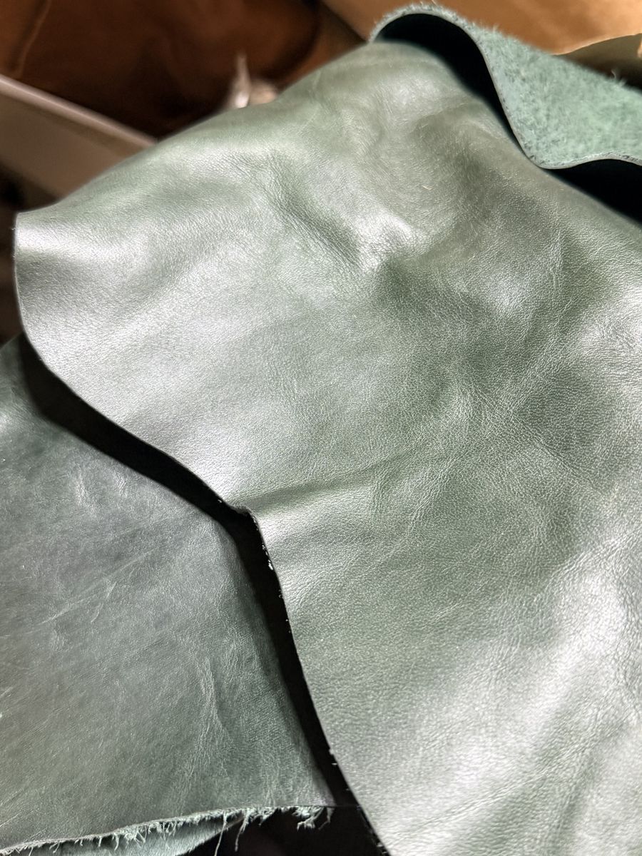New Green Genuine Leather Fabric Full Hide Crafting Material