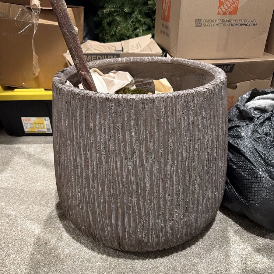 2 Restoration Hardware Castel Textured Planter Pots