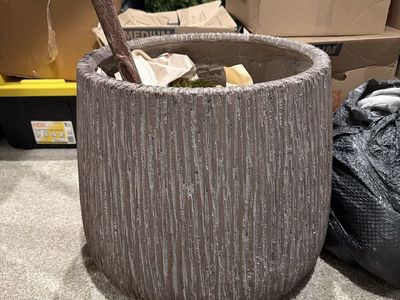 2 Restoration Hardware Castel Textured Planter Pots