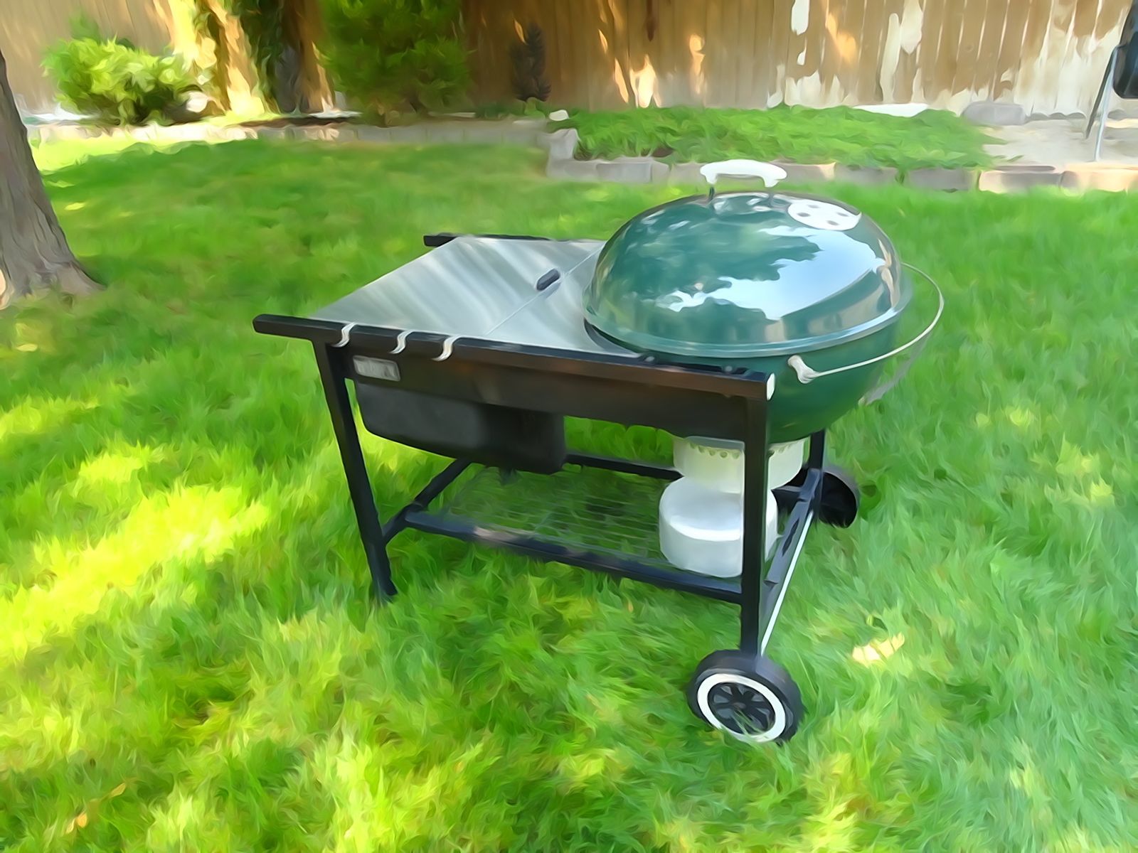 Weber Entertainer grill with propane starter.