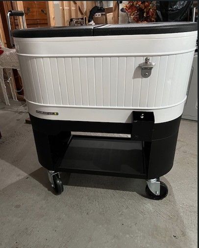 Permasteel 120-Qt Galvanized Steel Rolling Patio Cooler