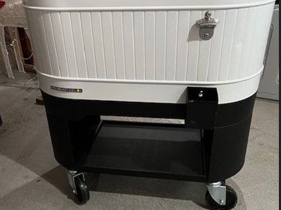 Permasteel 120-Qt Galvanized Steel Rolling Patio Cooler