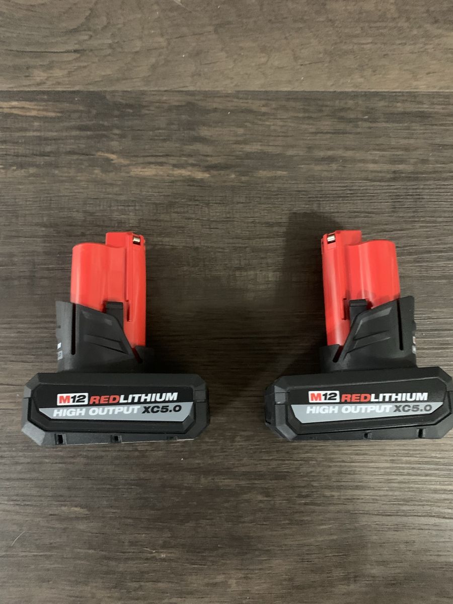 2 new m12 5.0 batteries
