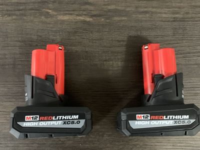 2 new m12 5.0 batteries