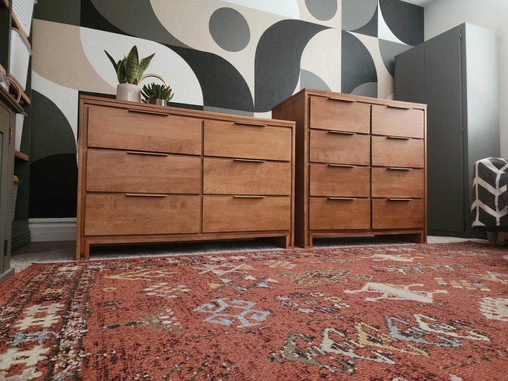 Solid Birch Conant Ball Mid Century Dresser Set