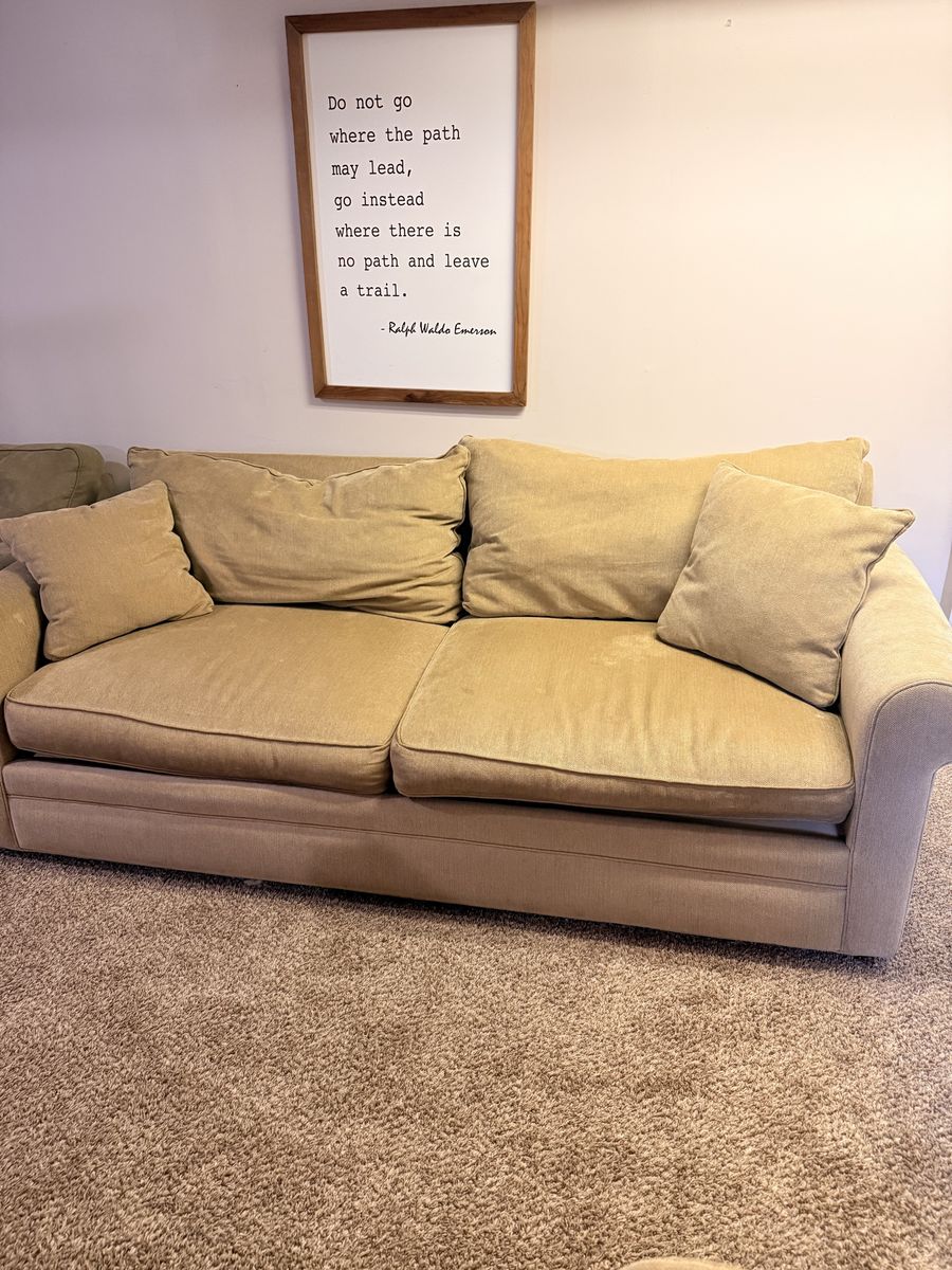 Beige Couch & Loveseat Set - Used, Good Condition