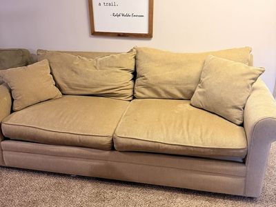 Beige Couch & Loveseat Set - Used, Good Condition