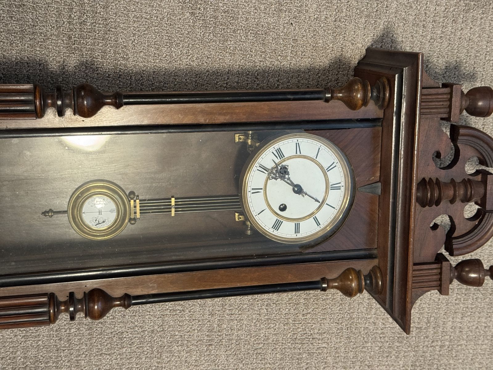 Antique Regulator Wall Clock Pendulum Chime Vienna Wood Decorative Timepiece