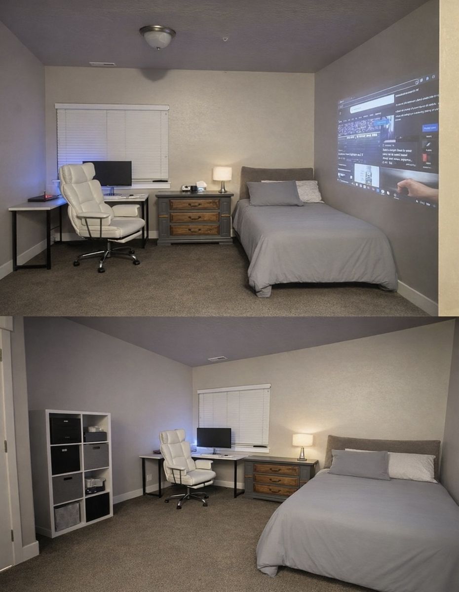 Master bedroom with private bath and reserved covered parking