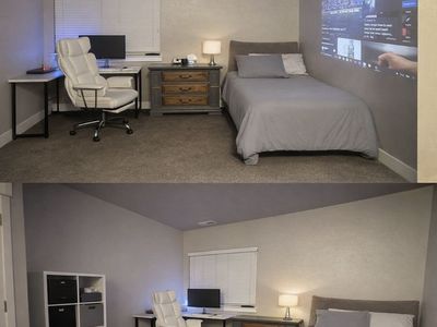 Master bedroom with private bath and reserved covered parking