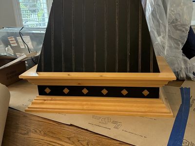 Custom wood range hood cover
