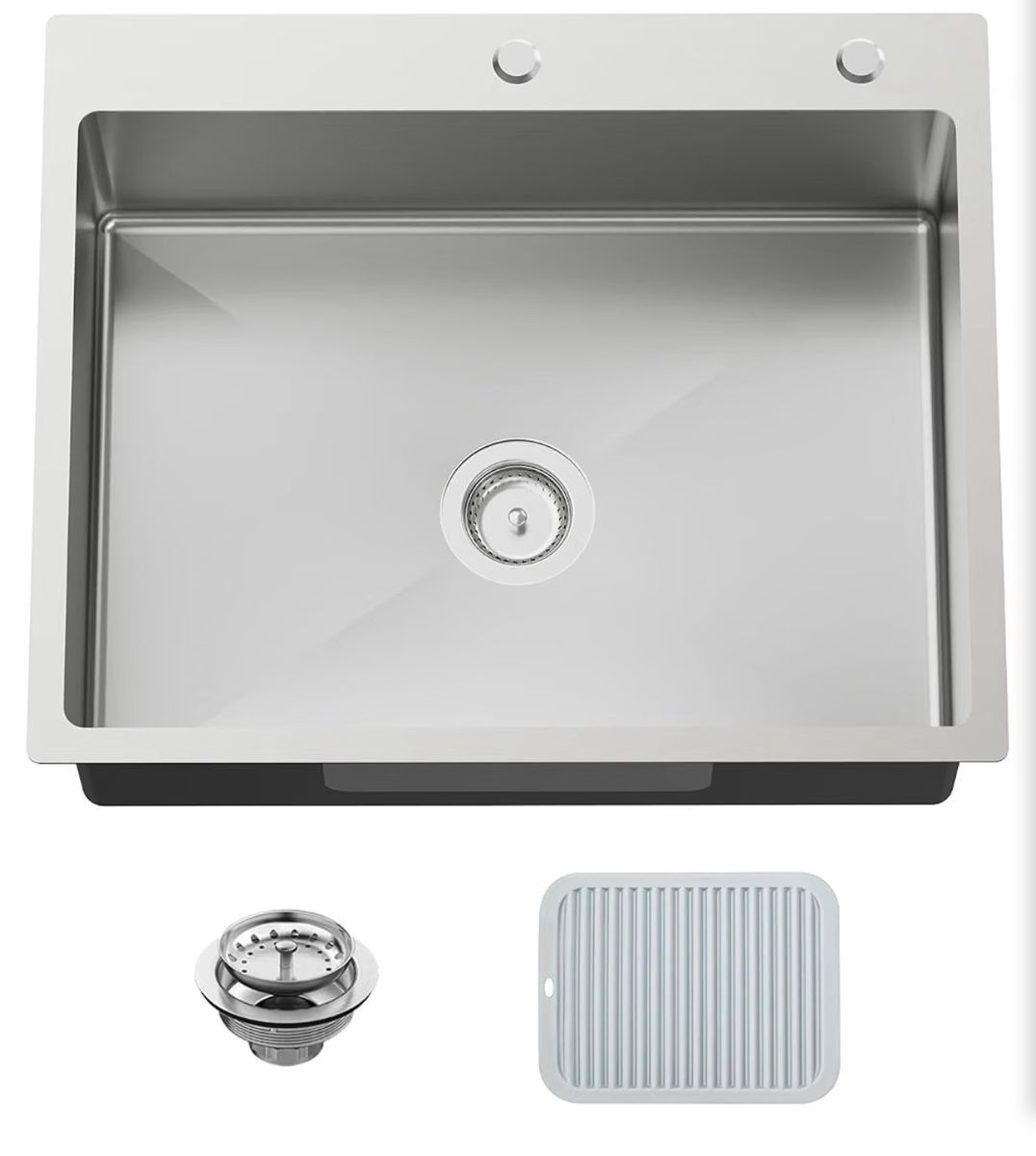 Stainless 27x22 Single Bowl Dimension, Top Mount