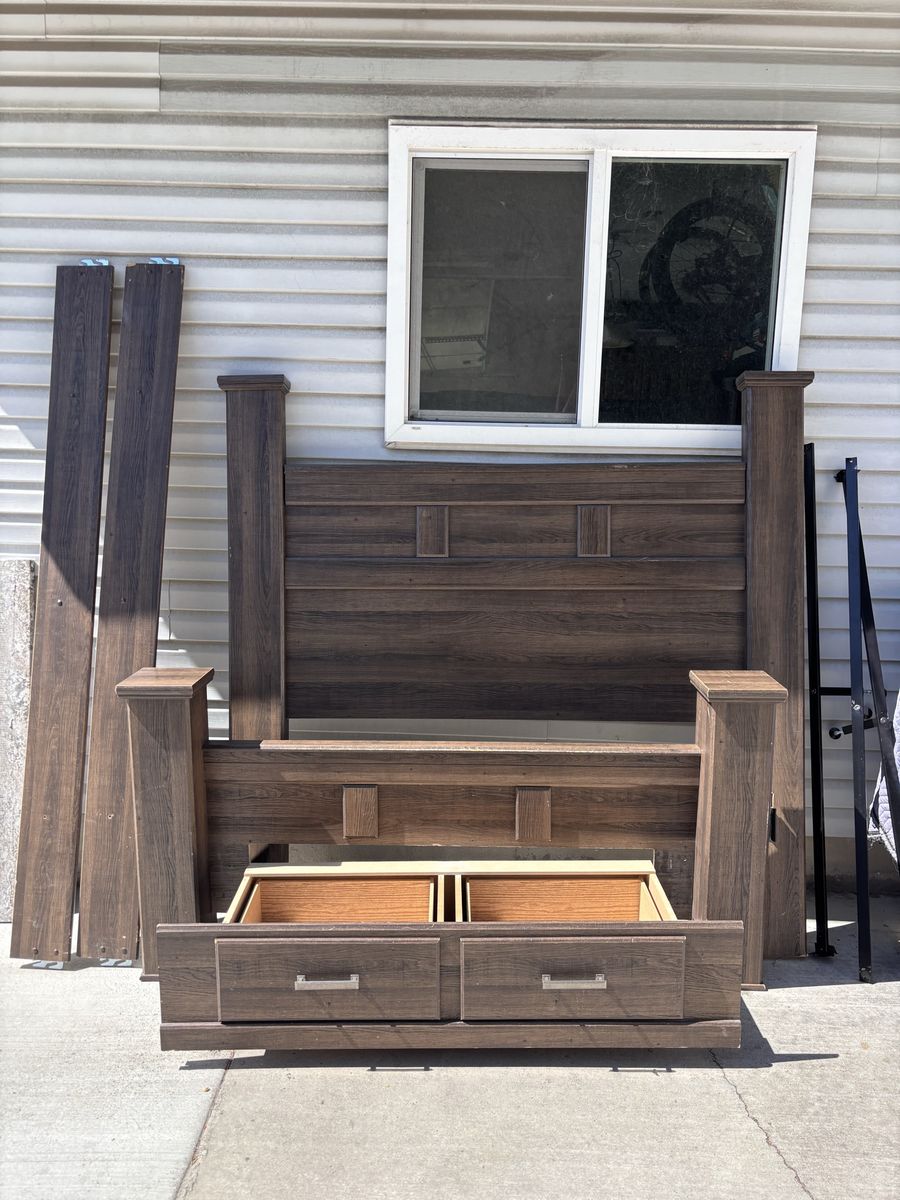 Queen Size Bed Very Solid/Nice Quality With Storage