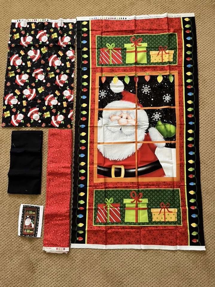 Christmas Quilt Kit- Complete Kit with the Back and Binding - Jolly Ole Saint Nick - Complete