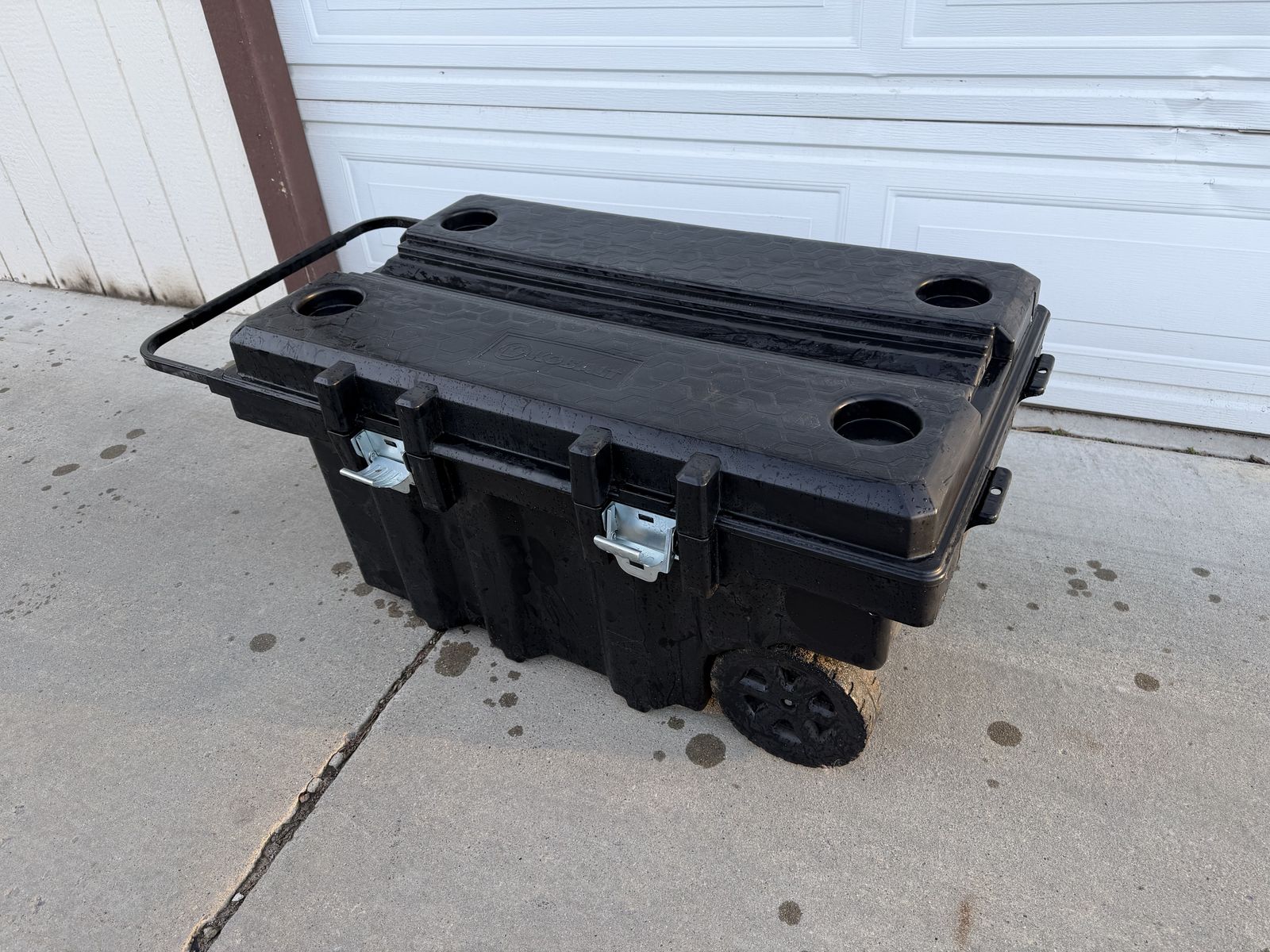 Black Plastic Rolling Tool Box