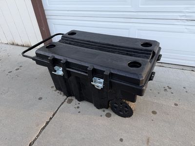 Black Plastic Rolling Tool Box