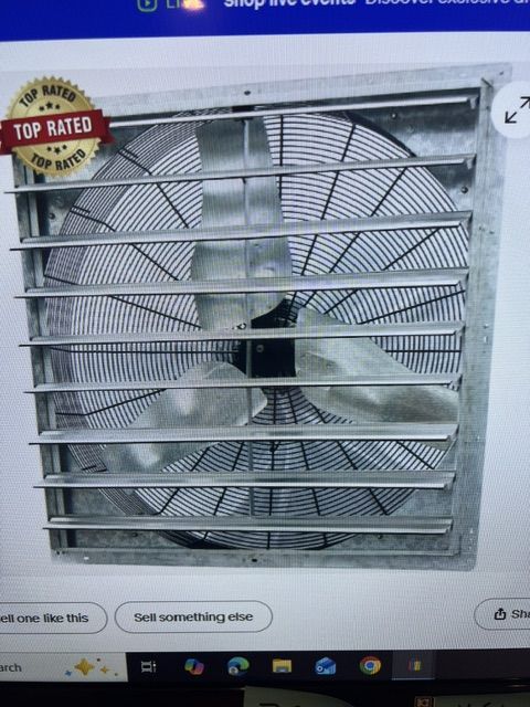 New- 36" Exhaust fan Shutter mounted 115V 6100CFM