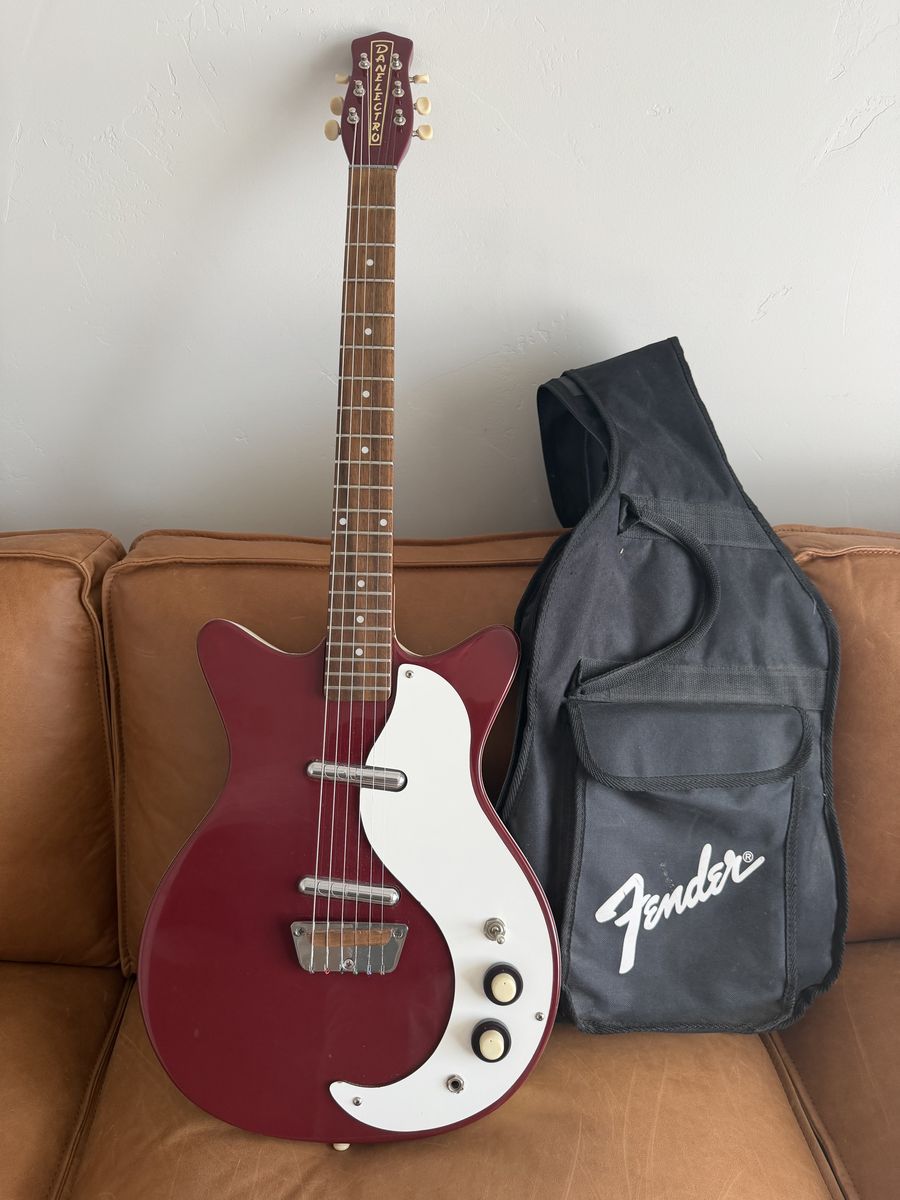 Danelectro 5DC59 Electric Guitar - Soviet Red, Double Cutaway, with Fender Gig Bag