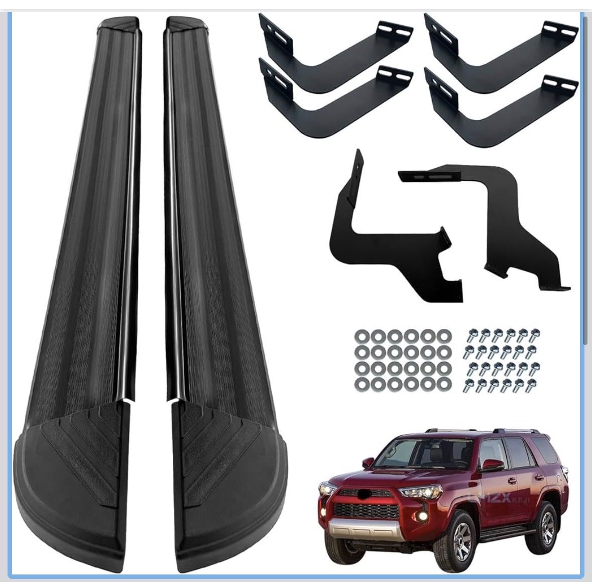 Black Running Boards for Toyota 4Runner (2010-2023) - Rust-Resistant Side Steps, 68.11in