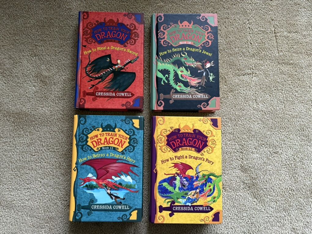 How to Train Your Dragon, Books 9-12, by Cressida Cowell (hardcovers)