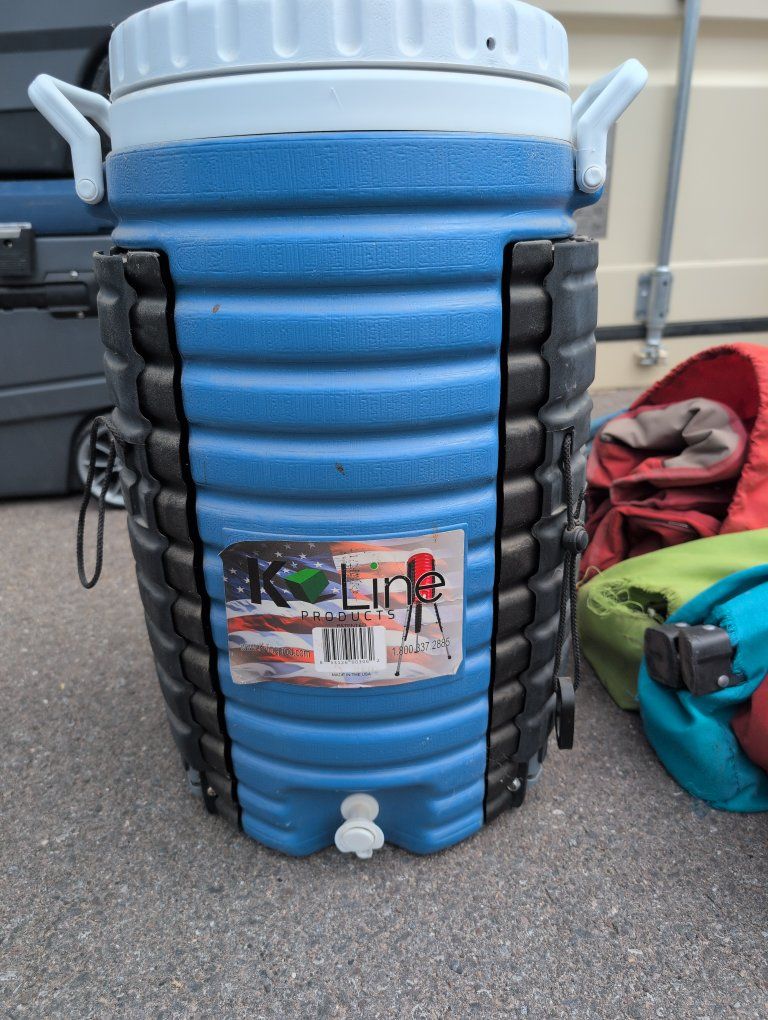 K-Line Products Blue 5-Gallon Water Cooler/Dispenser with Spigot - Portable Insulated Jug
