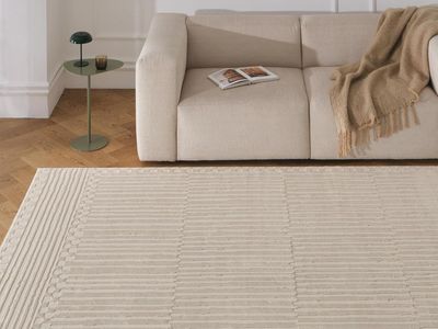 8'x10' Area Rug Revival Rugs Solo Washable, 100% Recycled, Oeko-TEX Certified, Medium Pile, Cream