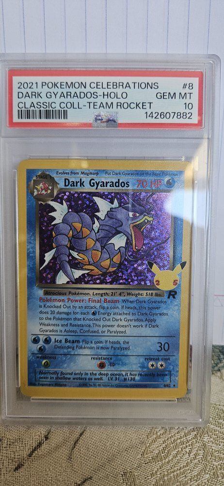 2021 Pokémon Celebrations Dark Gyarados Holo Team Rocket PSA 10