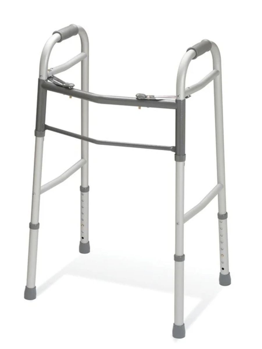 New! Medline Two-Button 300lbs Adult Aluminum Walker Folding Adjustable