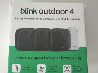 Blink Outdoor 4 Wireless Security Camera System (3 Cameras + Sync Module)