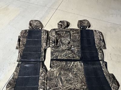 RealTree Max-5 Camo & Black Alligator Texture BACK SEATS ONLY Seat Covers 2014 F-350 lariat .