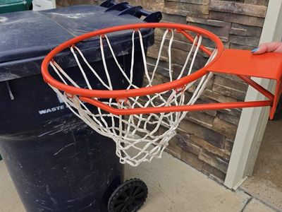 Heavy Duty Basketball Hoop Rim & Net - Standard Size, Used Condition
