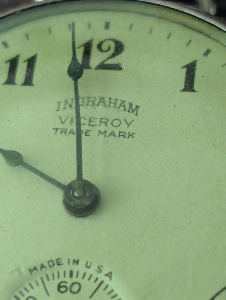 Ingraham Viceroy Trade Mark windup with silver cha