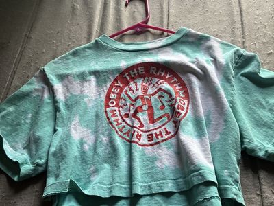 Obey Worldwide Obey The Rhythm Crop Top Tie Dye Green XS