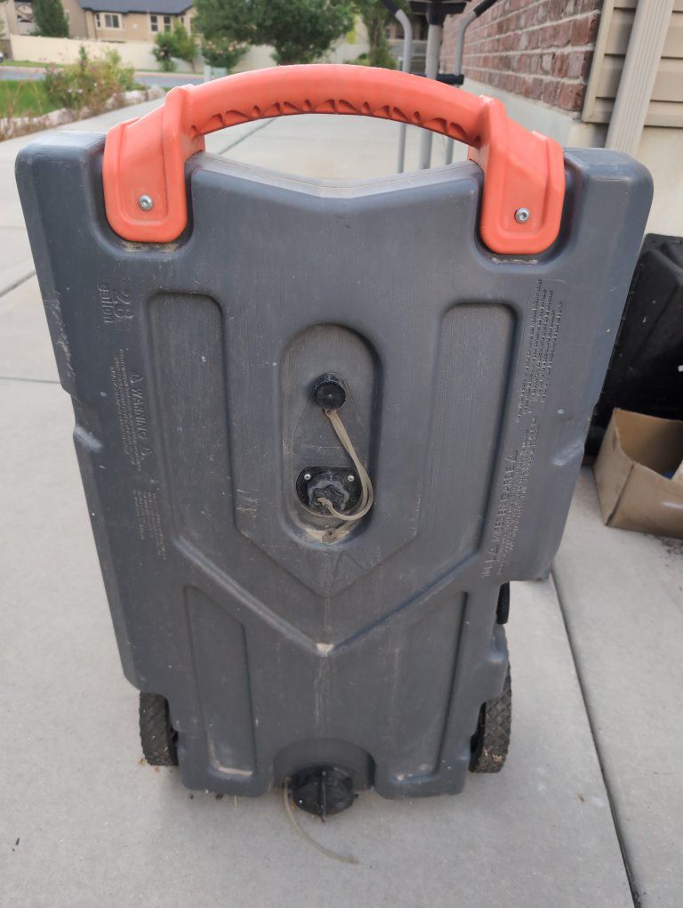 Camco Rhino 28 Gallon Portable Waste Tank RV Tote Tank with Wheels