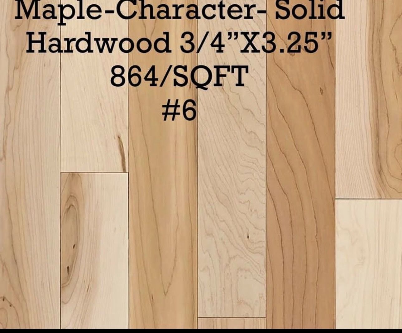 $2/SQFT Solid Maple Hardwood Flooring 800SQFT