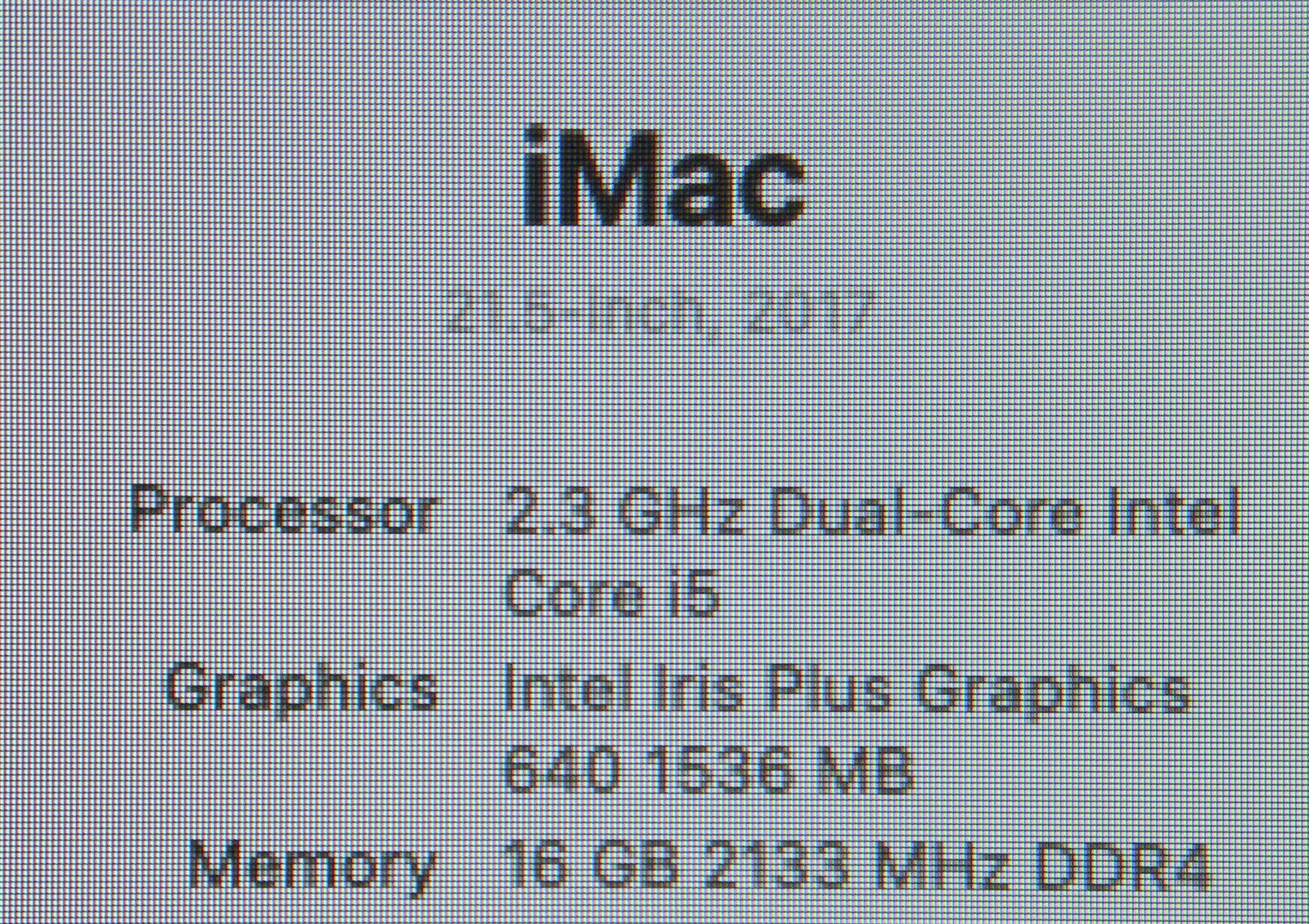 Apple iMac 21.5” Mid 2017 i5 2.3GHz 256GB PCIe SSD 16GB