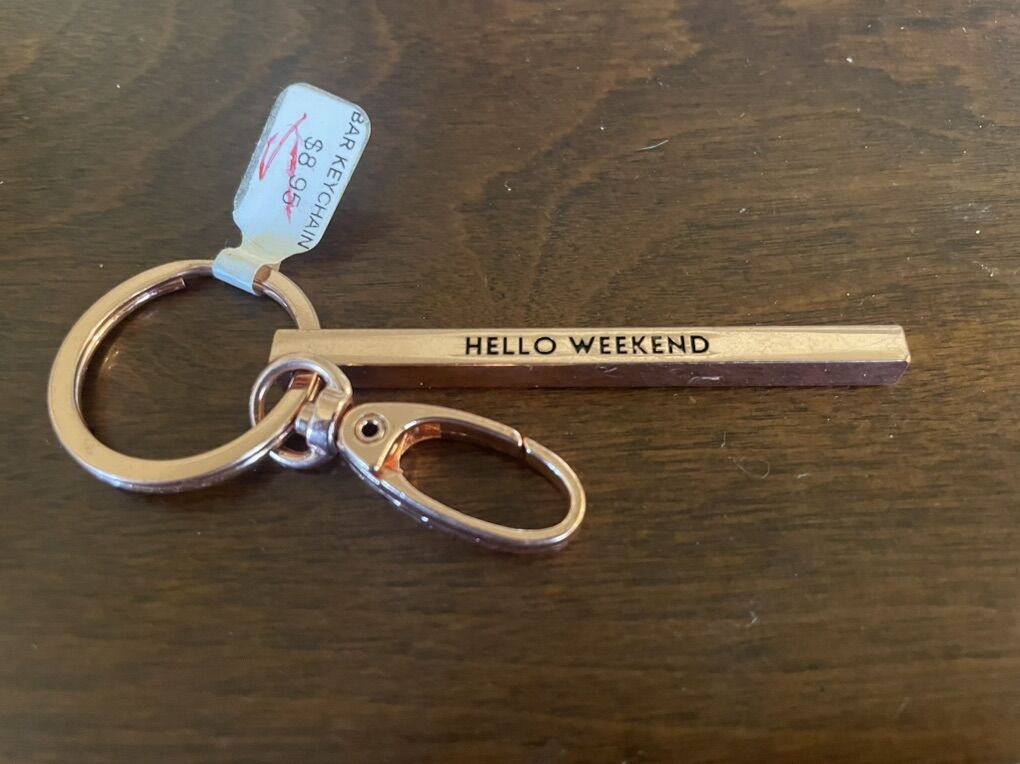 New Rose Gold Hello Weekend Key Chain