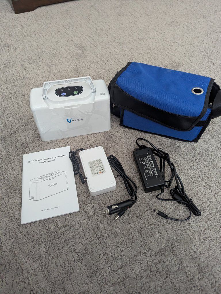 Varon NT-5 Portable Oxygen Concentrator with Carrying Bag and Chargers