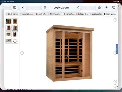 Dynamic Vila 3-Person Low EMF FAR Infrared Sauna with Bluetooth Speakers, 220V, Excellent Condition