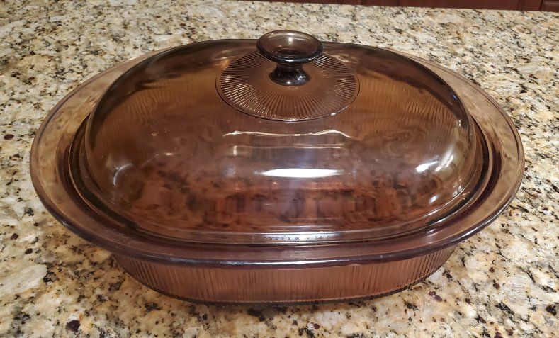 Vintage Pyrex Visions Amber Glass Cookware Set - Casserole Dish, Small Bowls & Grabit Bowls