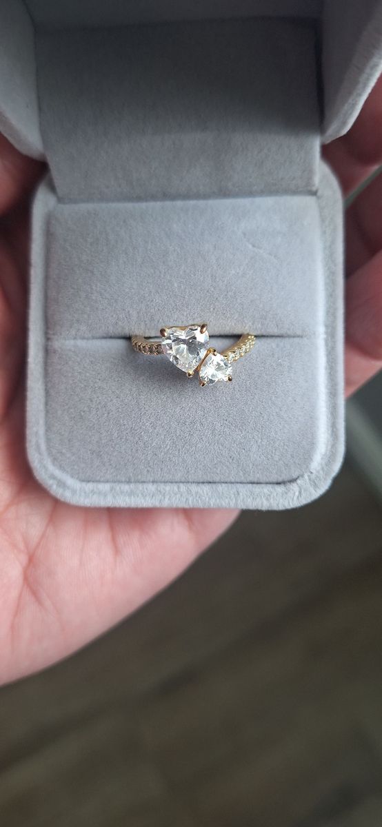 Double heart sparkling ring from Pandora