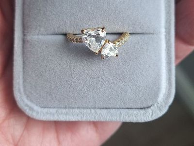 Double heart sparkling ring from Pandora