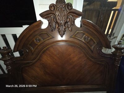 AICO Excelsior Queen Mansion Bed – Solid Wood – Luxury