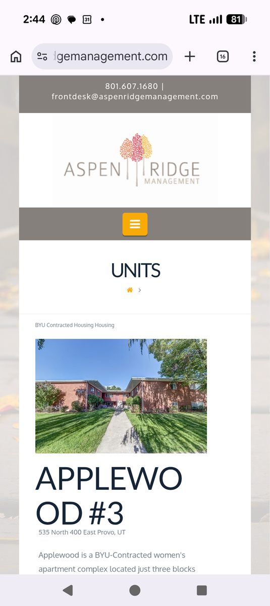 BYU contracted Women's shared room $469/month