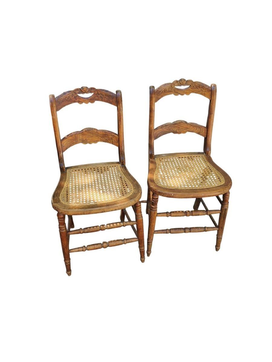 Vintage French Country Floral Side Chairs | Pair